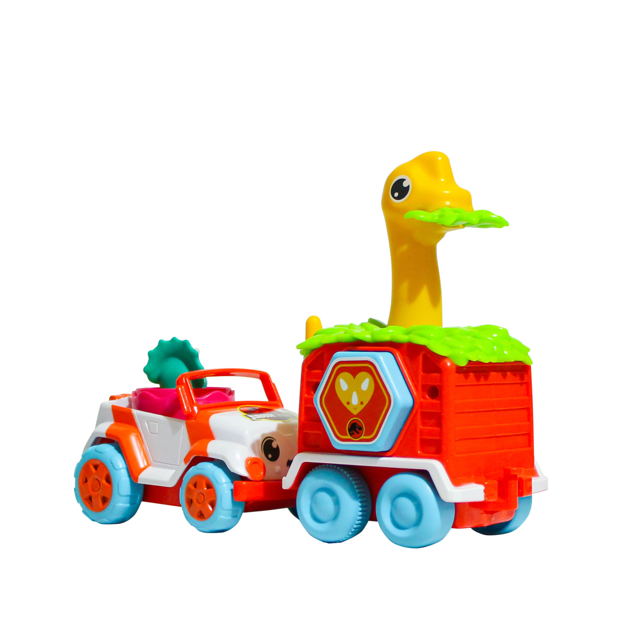 Carro Jeep Dinosaurios Dino Rescue Jurassic World Jurassic World Caja x 1 El carro Jeep Dinosaurios están listos para la aventura y están diseñados para fomentar el desarrollo del juego de bebés y niños pequeños. Sacude al bebé dinosaurio para escuchar un lindo gruñido o po