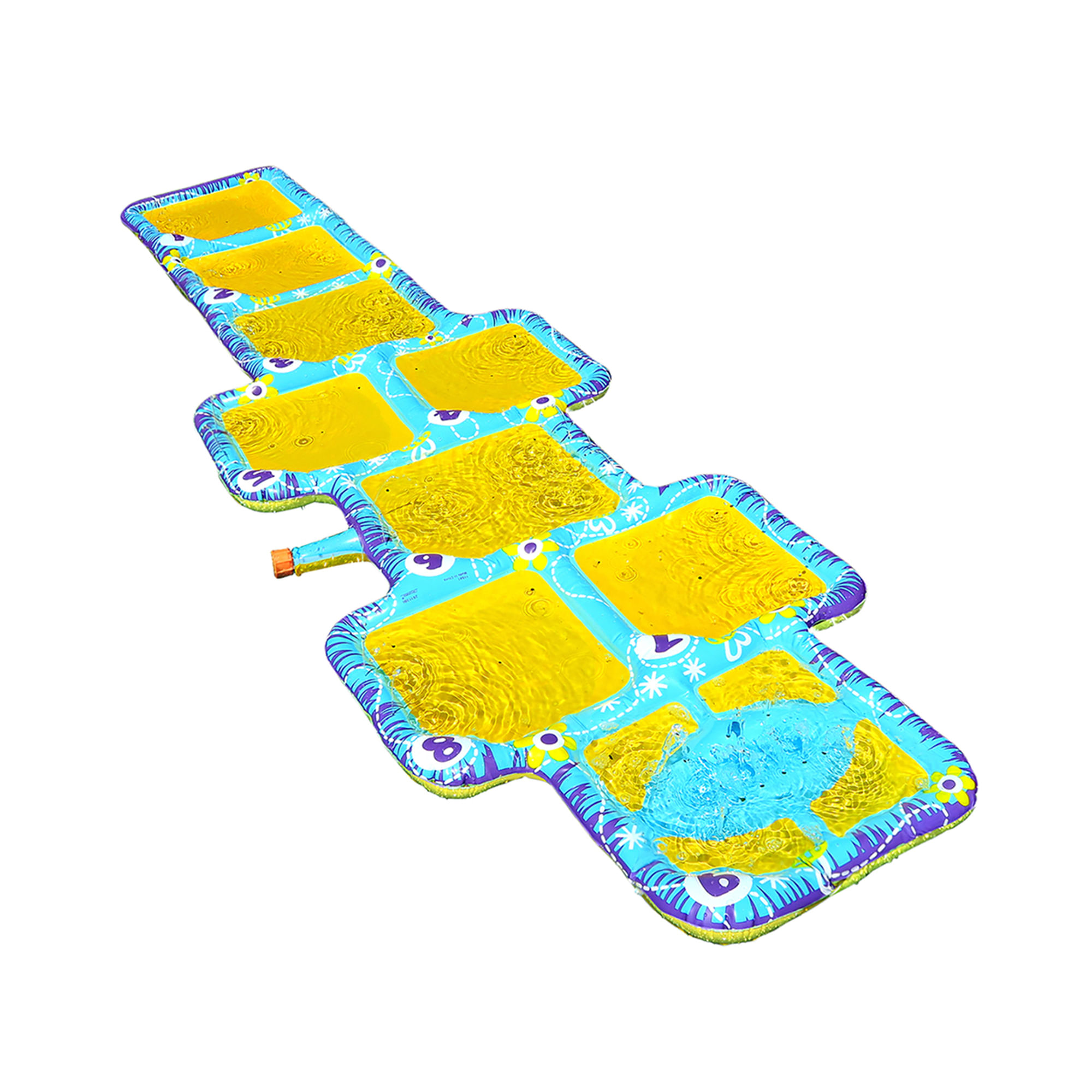 Juego Golosa con Chorros de Agua Toy Logic Toy Logic Caja x 1 Divertido juego de agua salta mientras mantienes el equilibrio en una pista llena de agua. Regala horas de diversión al aire libre junto a la familia o amigos.