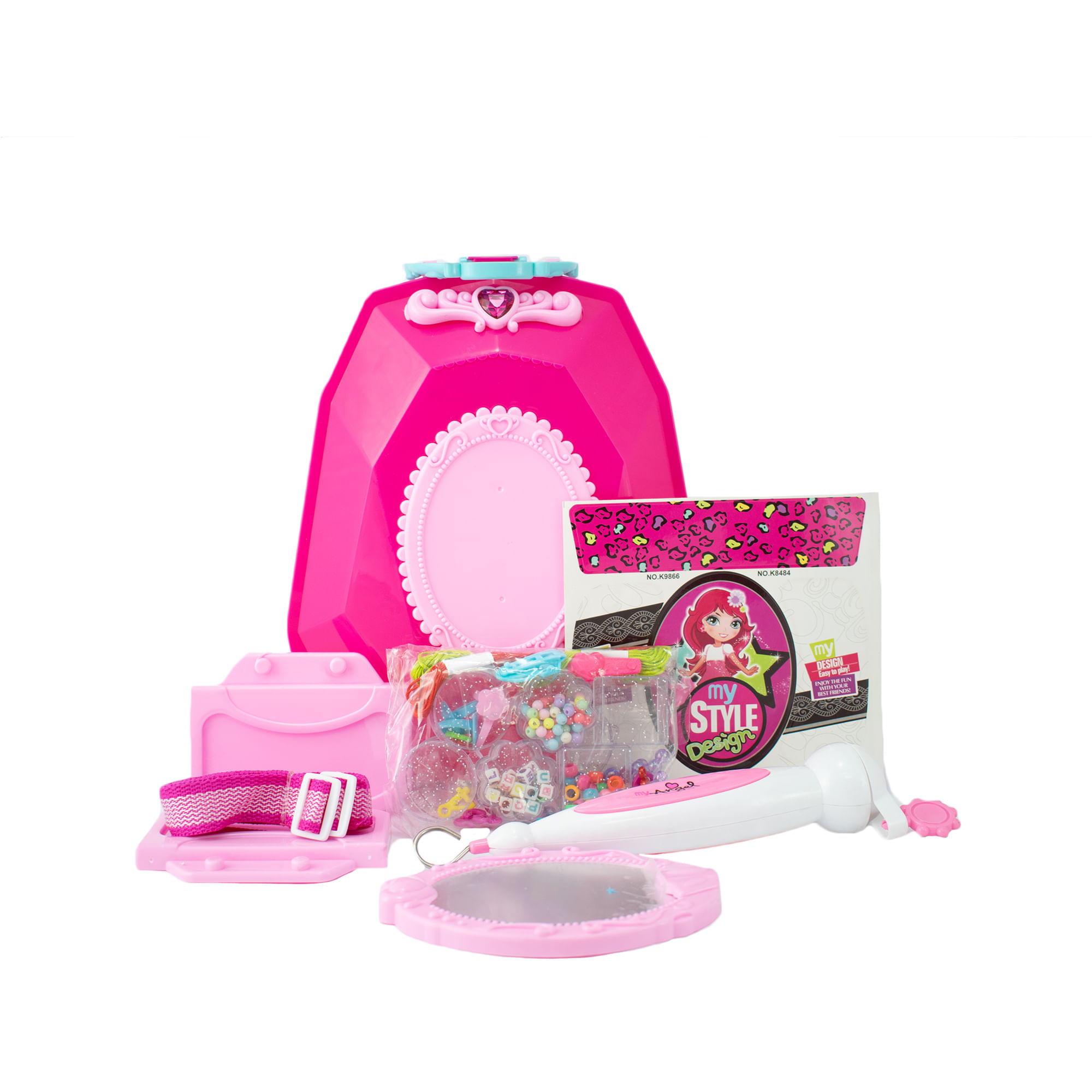 Joyero Tipo Maleta con Espejo 2 en 1 Toy Logic Toy Logic Caja x 1 Estimula el arte en tu pequeña, creando muchos diseños divertidos Manualidades diferentes y llenas de color  para que descubras tu habilidad para el maquillaje y la belleza
