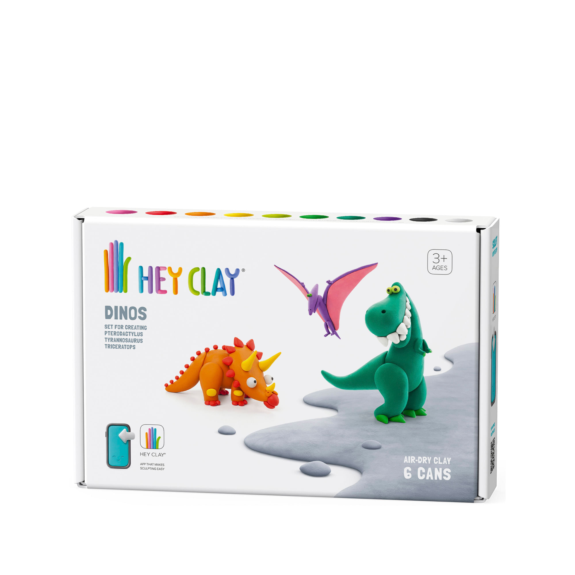 Set Masa Moldeable Hey Clay Dinosaurios x 6 Envases Hey Clay Caja x 6 undefined