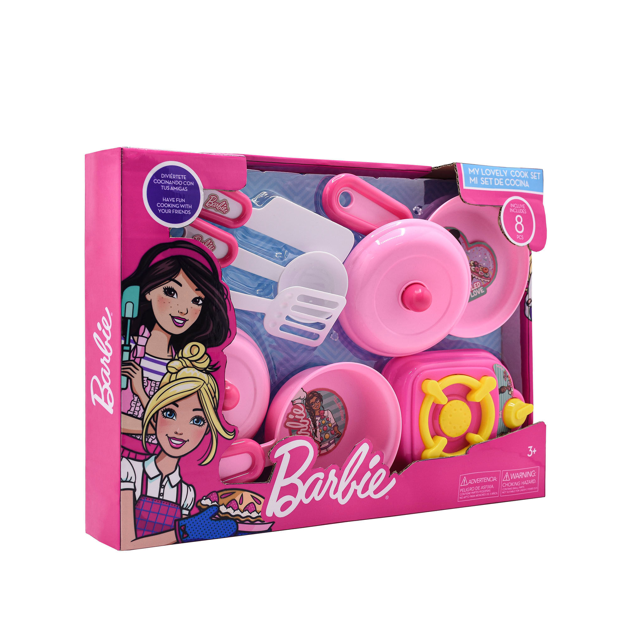 Set De Cocina 8 Piezas Barbie Barbie Caja x 8 Hermoso set de cocina moderna deja que tu hija disfrute de estos hermosos accesorios de cocina. ĦEste es el juego de cocina perfecto para las niñas de la casa y sus muñecas! Los accesorios y juegos de