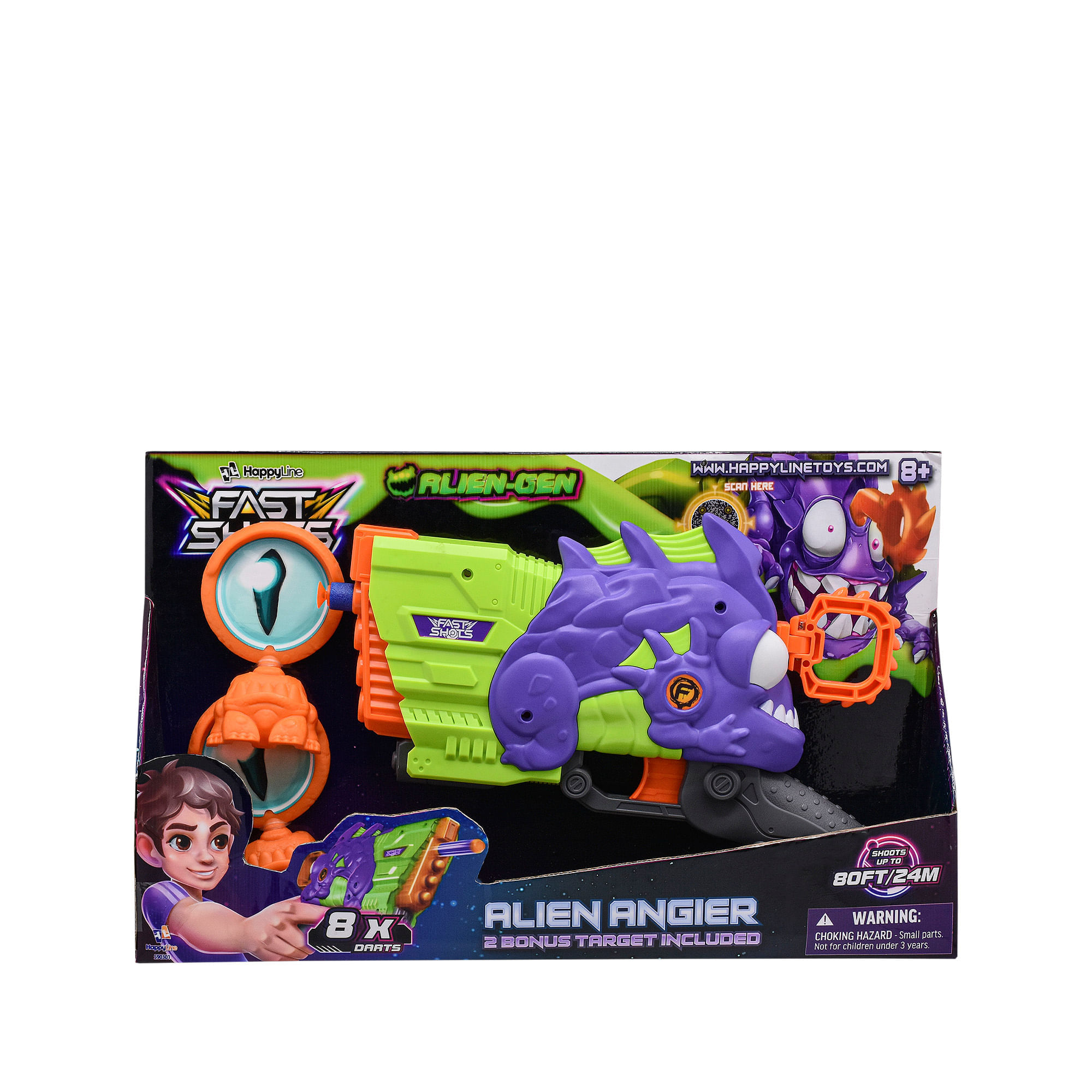 Set Lanzador Monstruo 8 dardos Espuma y 2 objetivos Fast Shots Fast Shots Caja x 1 