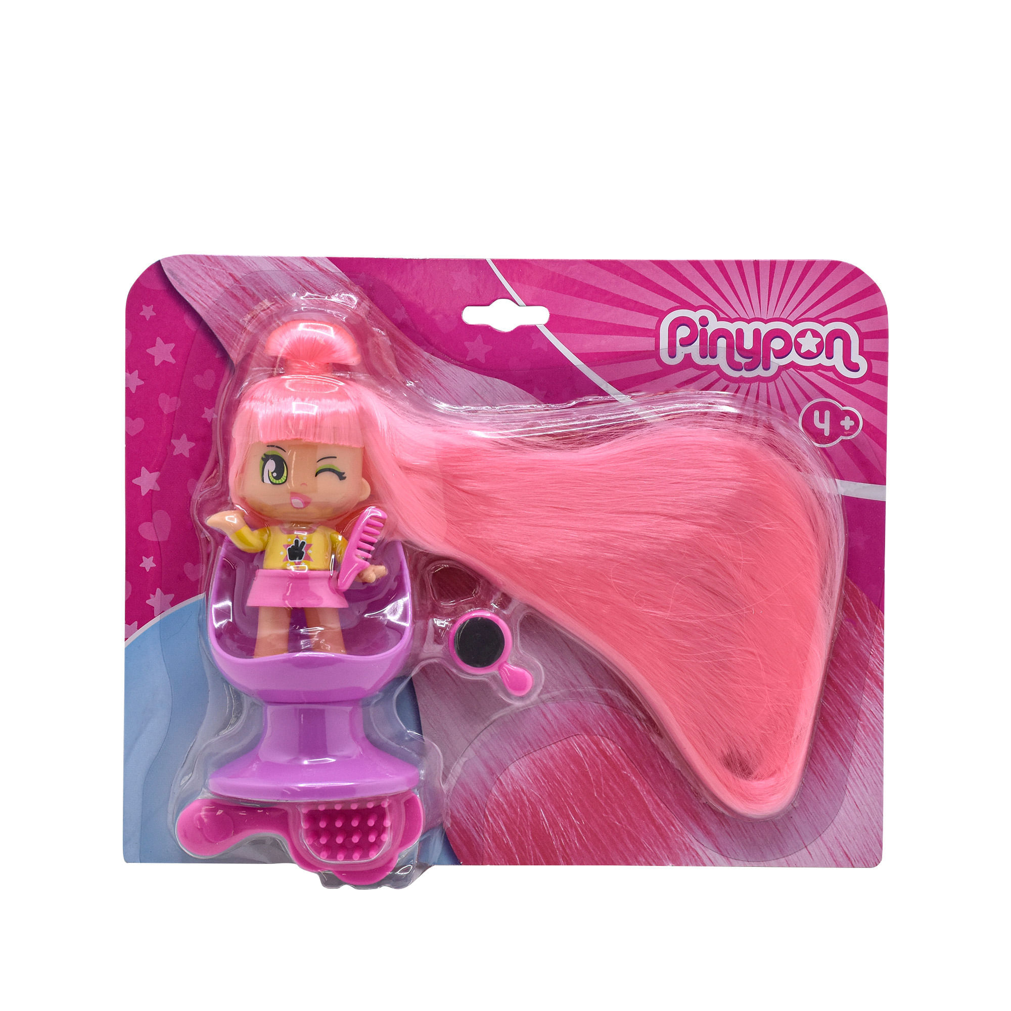 Figura Pinypon Súper Melena Rosada Pinypon Caja x 1 