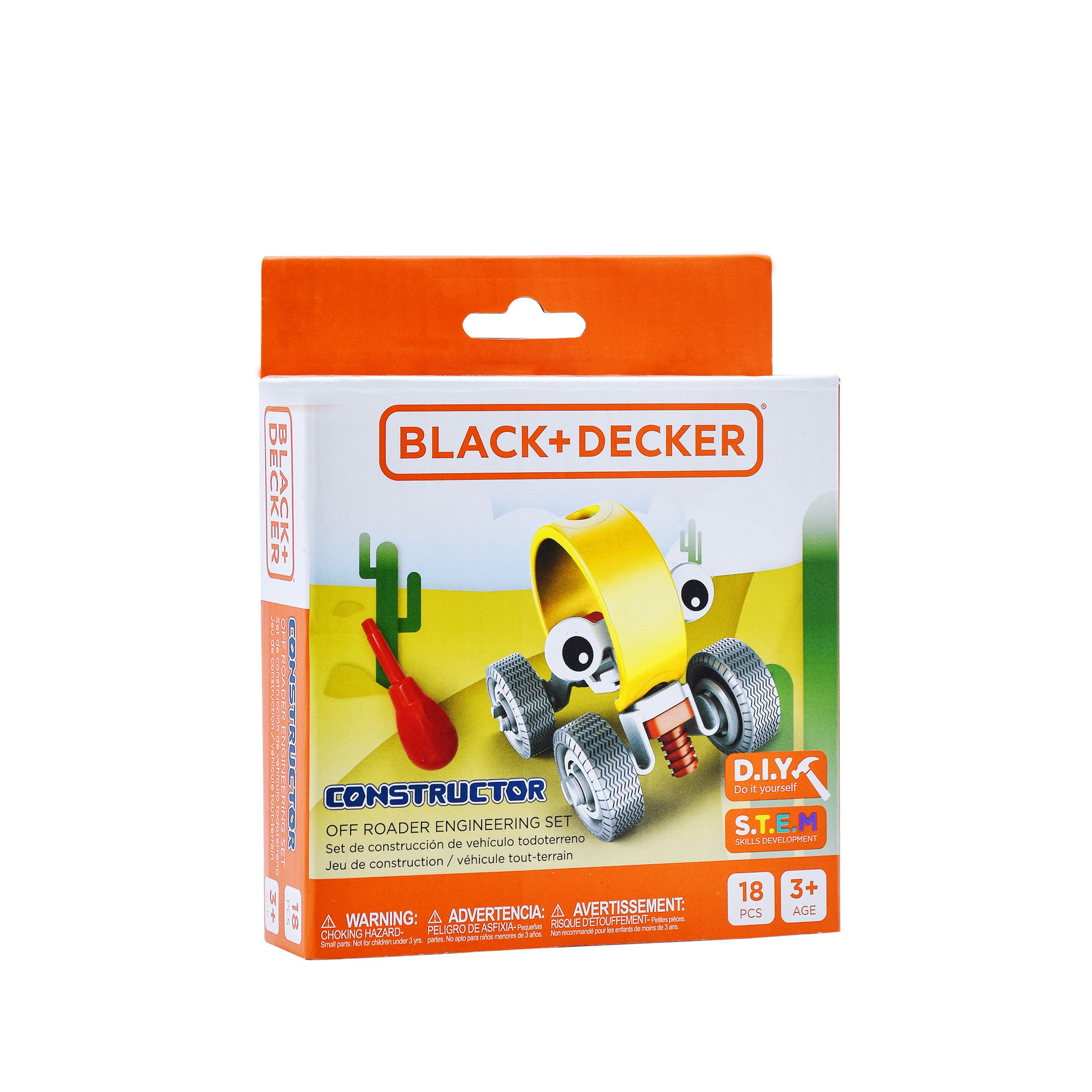 Kit Construye tu Propio Carro Black+Decker Black+Decker Caja x 1 Construye, crea y juega con el emocionante Kit Construye tu Propio Carro de BLACK+DECKER! Este set inspira la imaginación y la habilidad constructora de los niños mientras ensamblan su propio carro co