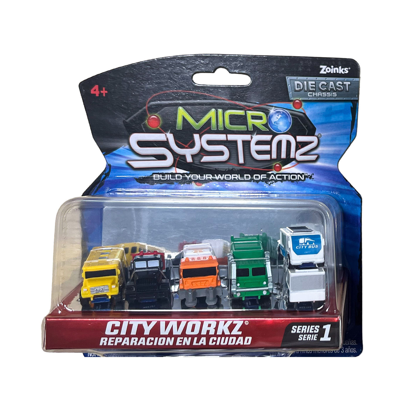Pack x 5 Carros City Workz Micro Systemz Micro Systemz Caja x 5 ĦConstruye tu propio mundo de acción con el Pack X5 Carros City Workz Micro Systemz! Este set incluye cinco vehículos en miniatura con detalles realistas y chasis de metal fundido. Perfecto para los p