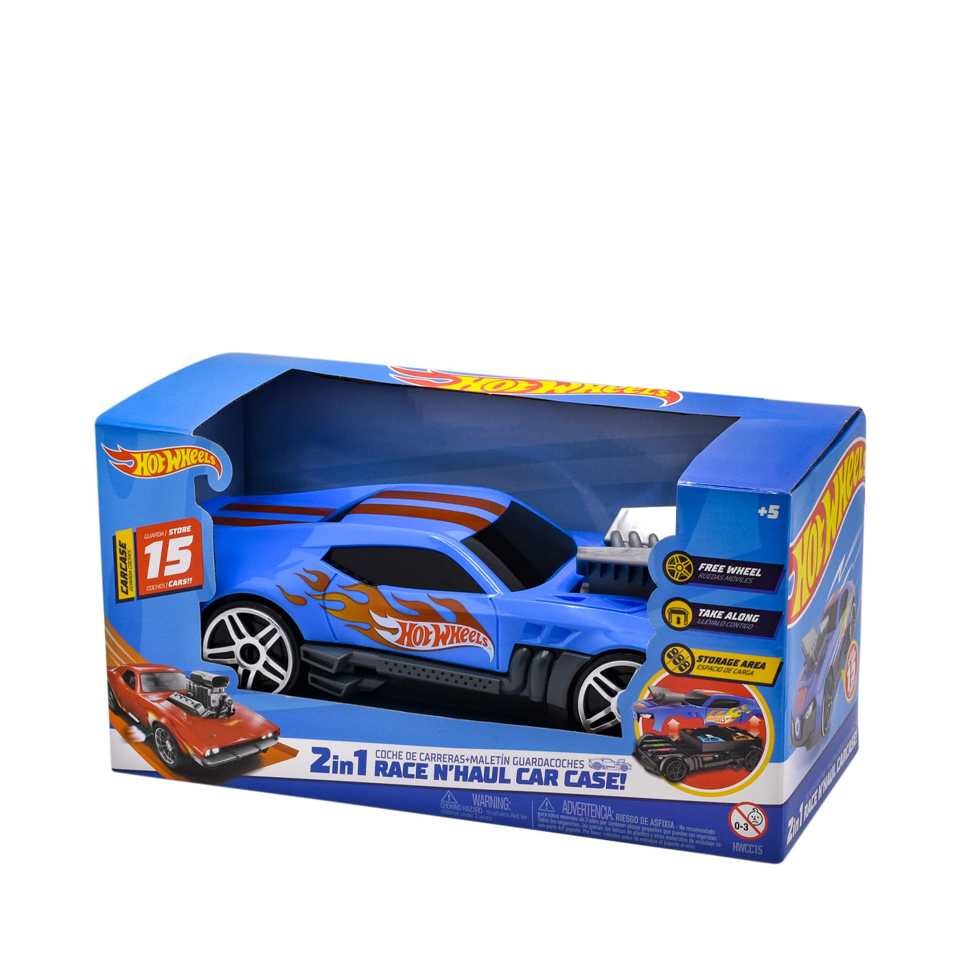 Carro Organizador 2 En 1 Free Wheels Para 15 Carros Hot Wheels Hot Wheels Caja x 1 