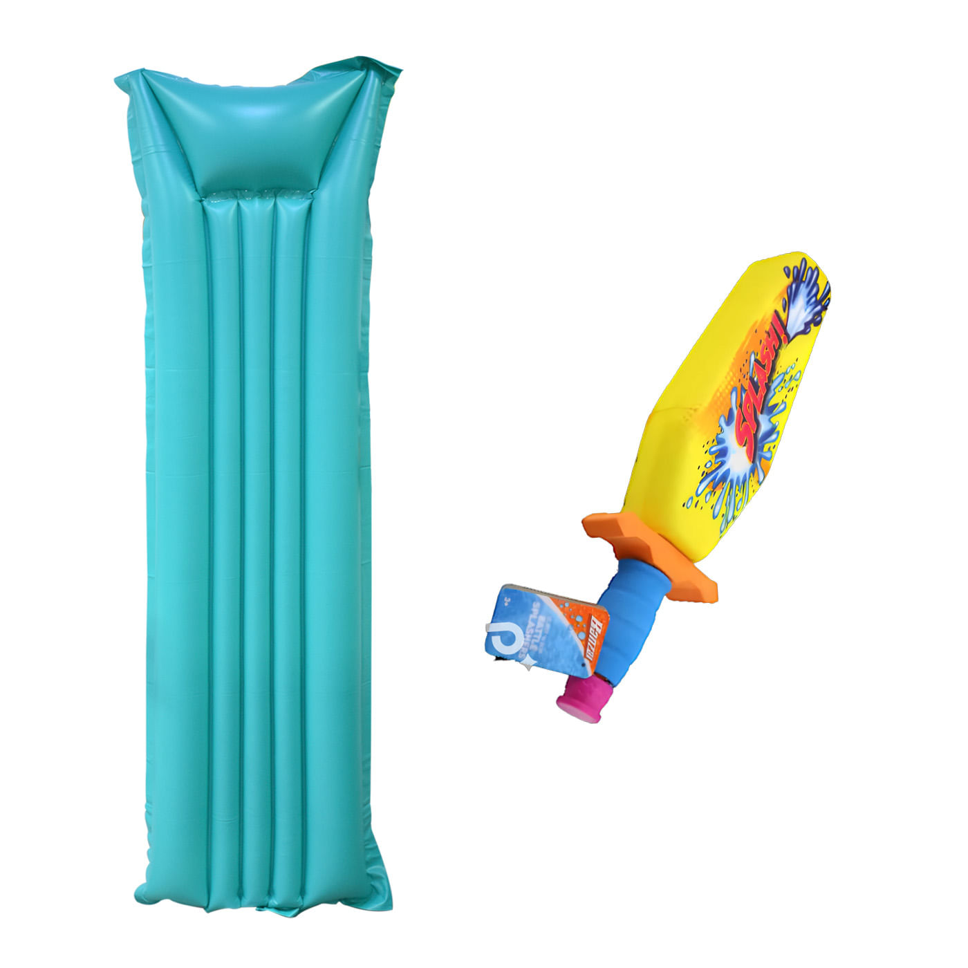 Combo Colchoneta Inflable Azul + Splash Caterpilar Toy Logic Caja x  ĦDiversión y relax en el agua! Este combo incluye una colorida colchoneta inflable azul, perfecta para flotar, junto con el emocionante Splash Caterpillar que hará que los pequeños se diviertan a lo g