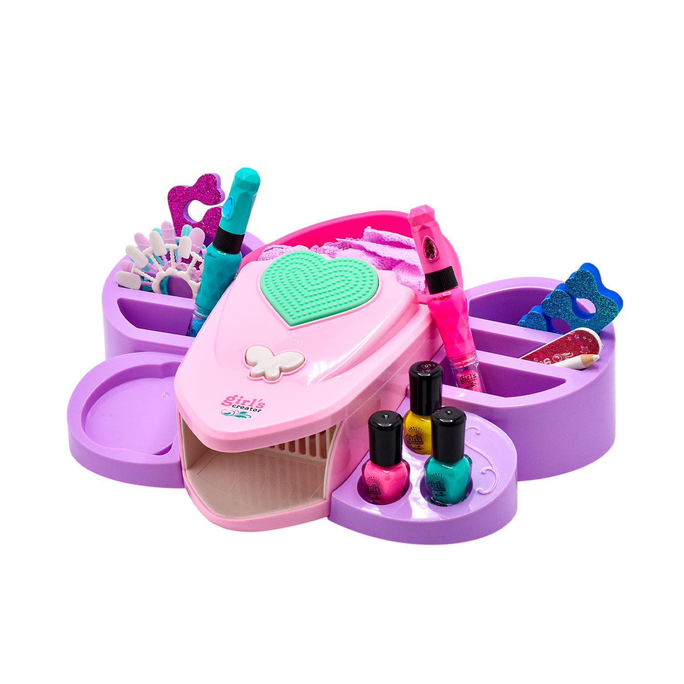 Set de Belleza Nails Studio Toy Logic Toy Logic Caja x 1 ĦCrea diseños espectaculares con el Set de Belleza Nails Studio de Toy Logic! ???Este set de belleza es perfecto para las pequeñas artistas que aman decorar sus uñas. Con una variedad de esmaltes, peg