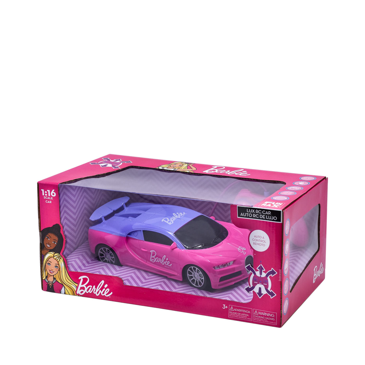 Vehículo Control Remoto Barbie Lux Car 1:16 Auto de Lujo Barbie Caja x 1 ĦLleva la diversión y el estilo de Barbie a otro nivel con el Vehículo RC Barbie Lux Car 1:16! Este elegante auto de lujo a control remoto está diseñado para proporcionar horas de entretenimiento. Con